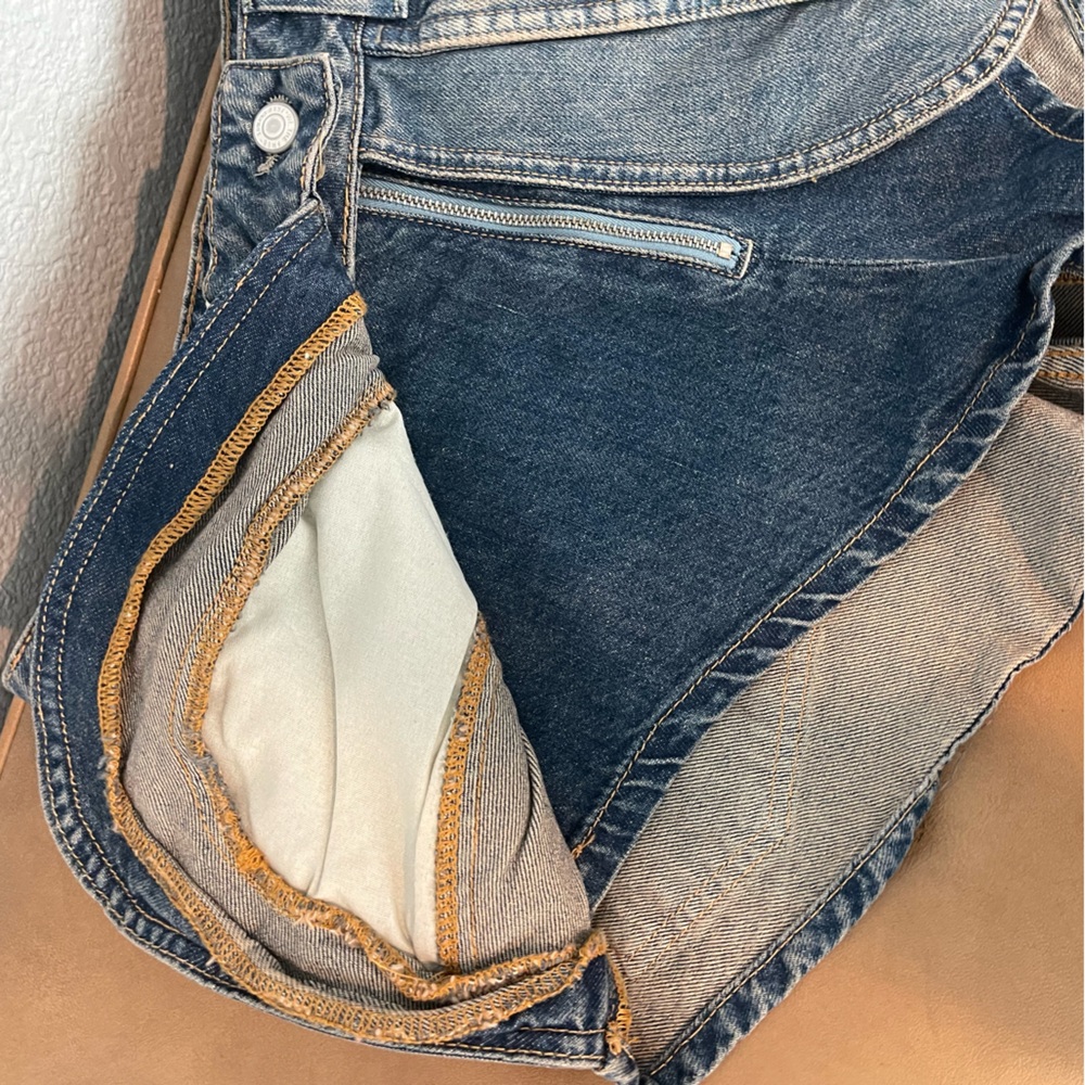 Free People  Women's Blue We The Free Prince Street  Micro Denim Shorts - Picture 11 of 16